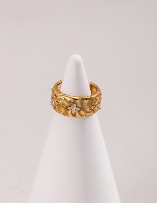 Alchemical Clover Zircon Ring