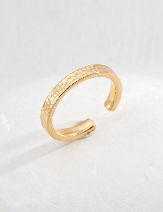 Hammered Halo Adjustable Ring