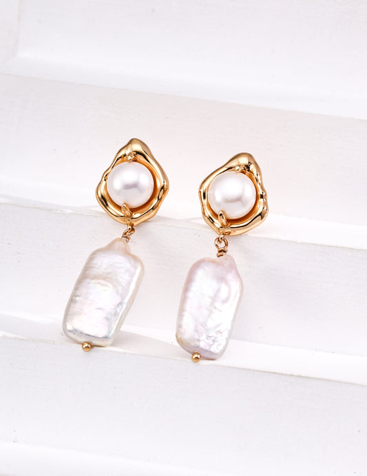 Lunar Tidal Pearl Earrings