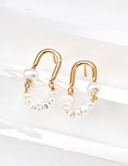 Golden Tides Pearl Earrings