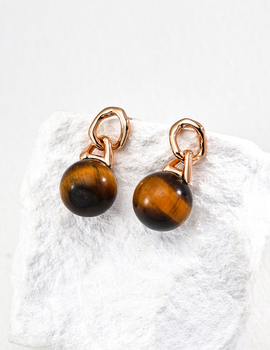 Solar Forge Tiger Eye Earrings