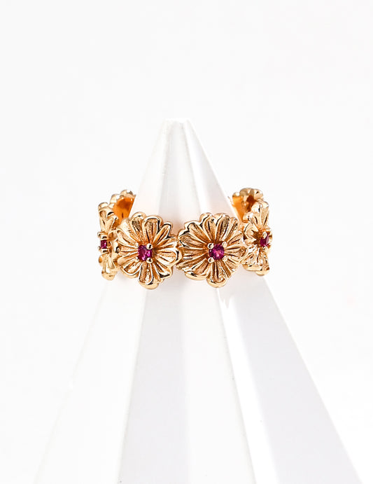 Crimson Gardenia Adjustable Ring
