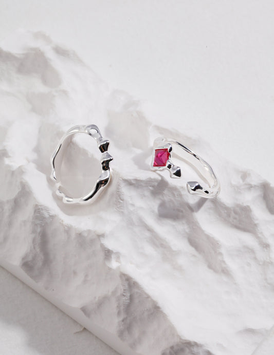 Silver Labyrinth Kinetic Ring