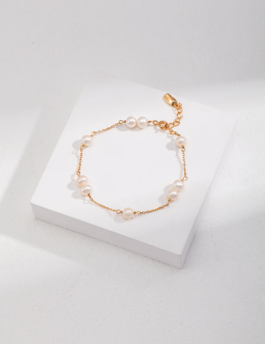 Dual Moon Pearl Bracelet