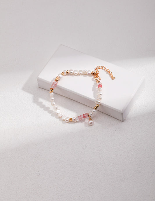 Summer Orchard Pearl & Ruby Bracelet