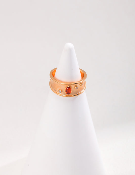 Scarlet Labyrinth Zircon Ring