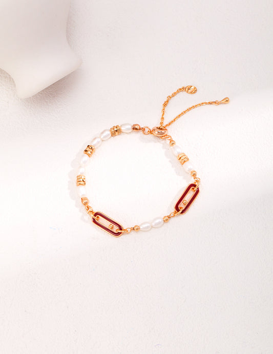 Crimson Sonata Pearl Bracelet