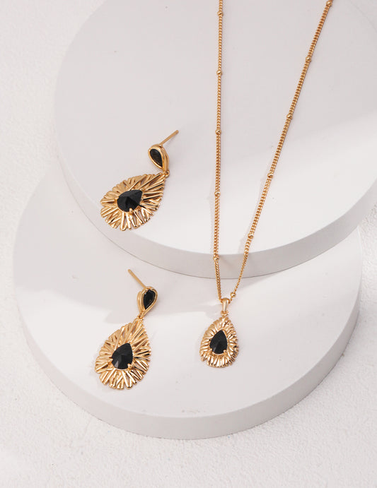 Obsidian Tear Zirconia Necklace