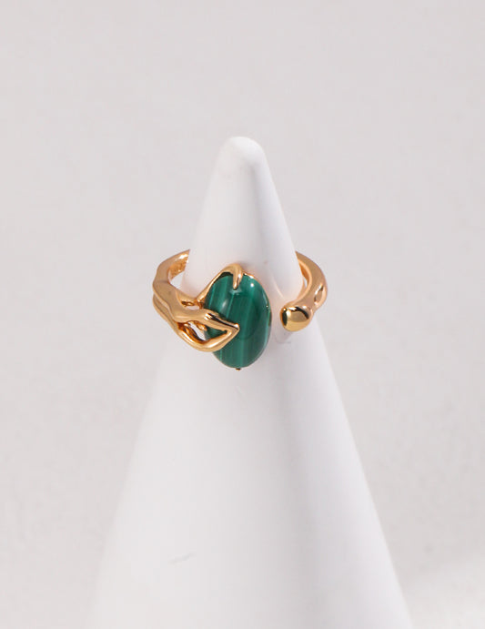 Gilded Verdant Glyph Ring