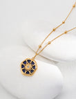 Celestial Octagon Lapis & Zirconia Necklace
