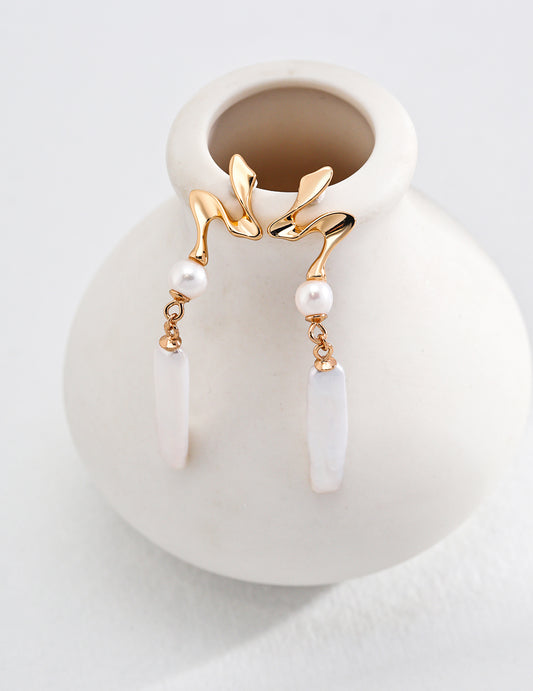 Liquid Moon Pearl Earrings