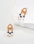 Lapis Constellation Pearl Threads Earrings