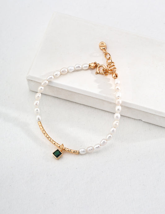 Celestial Dewdrop Pearl Bracelet