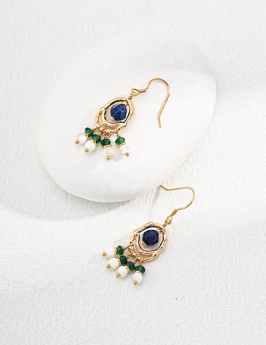 Azure Cascade Tassel Earrings