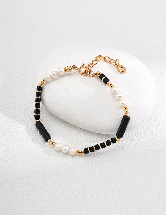 Obsidian Sonnet Pearl Bracelet