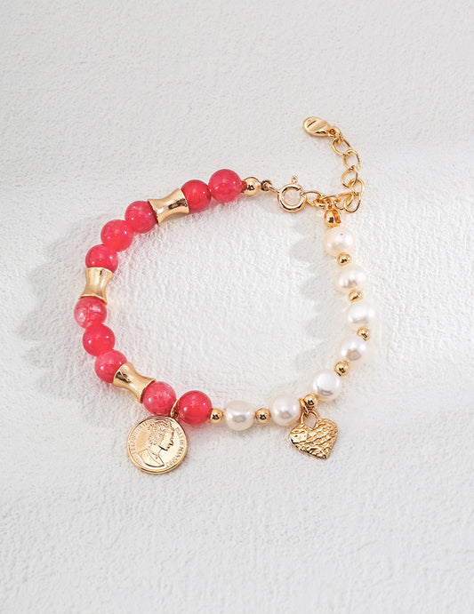 Desert Bloom Rhodonite Pearl Bracelet