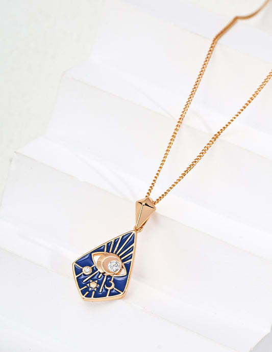 Azure Oculus Pendant Necklace