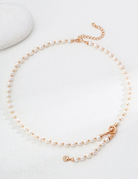 Moonlit Pearl Cascade Necklace