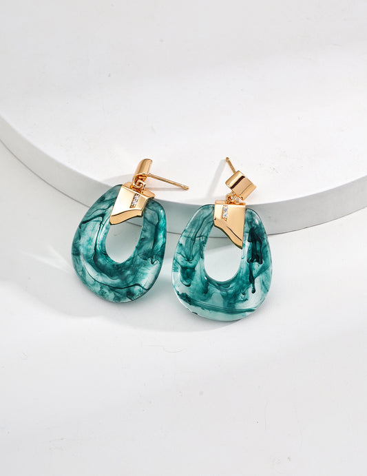 Aureate Vortex Agate Earrings