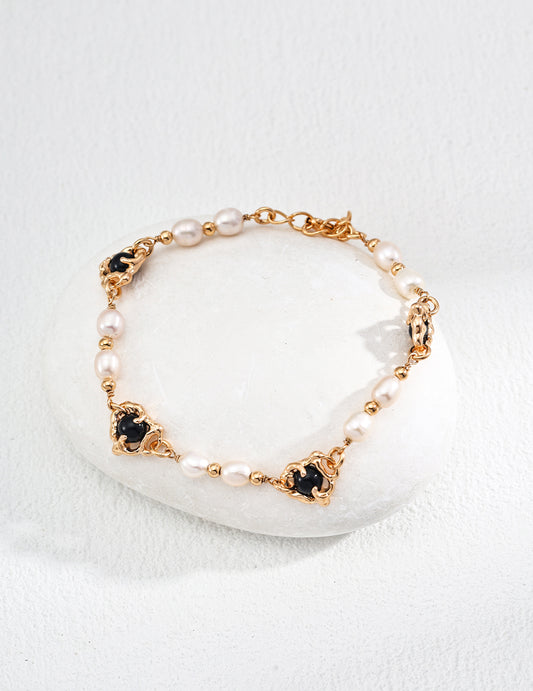 Midnight Oracle Pearl Onyx Bracelet